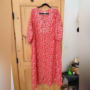 The Nines by Hatch Red Floral Maxi Dress